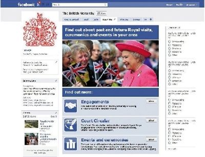 ▲英國女王臉譜網(wǎng)站主頁。圖/人民圖片